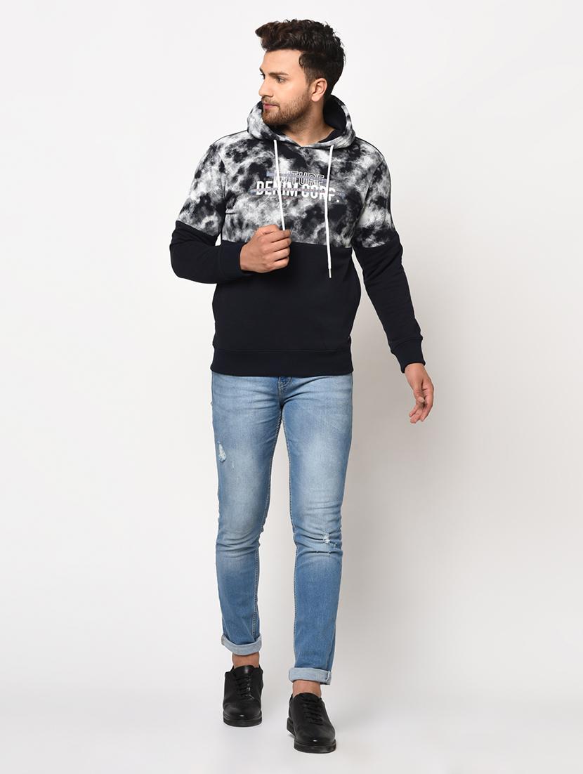 navy blue printed cut & sew sweatshirt - 17334967 - Zoom Image - 5