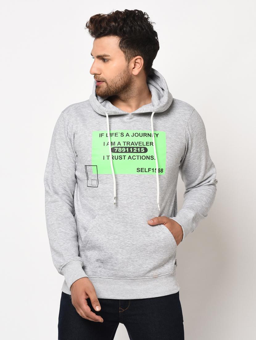 grey chest print sweatshirt - 17334971 - Zoom Image - 1