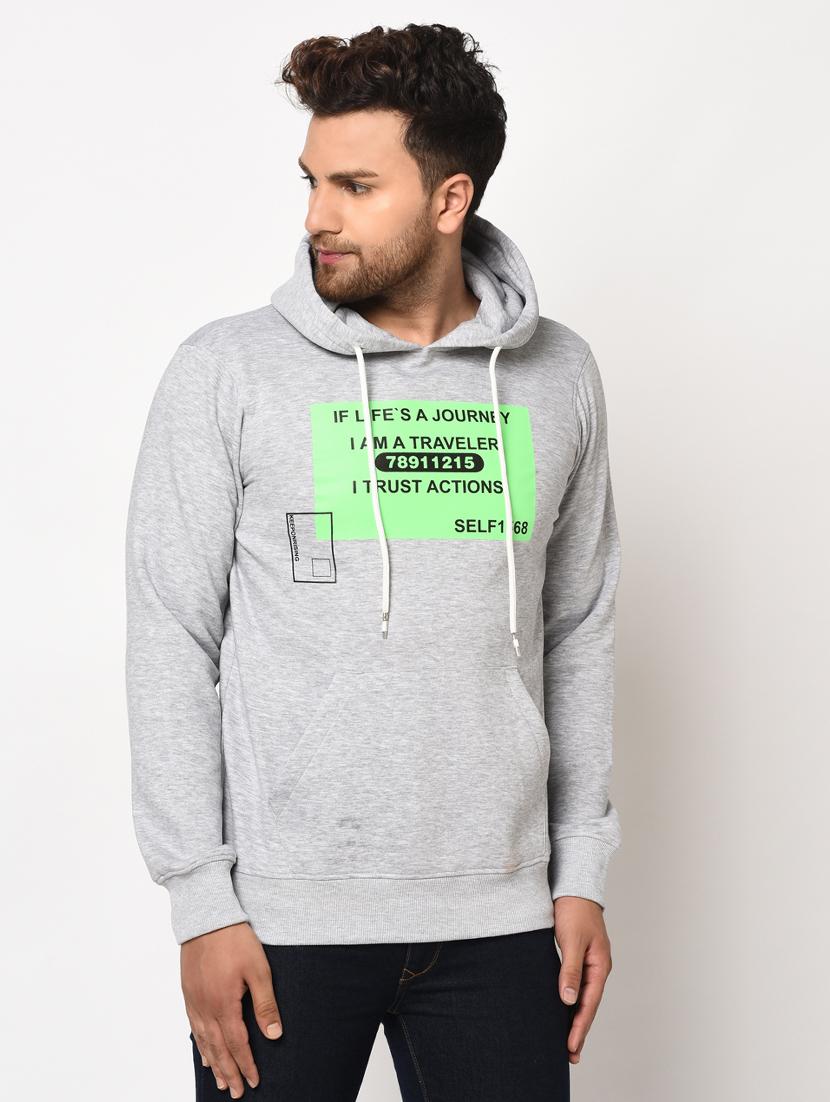 grey chest print sweatshirt - 17334971 - Zoom Image - 2