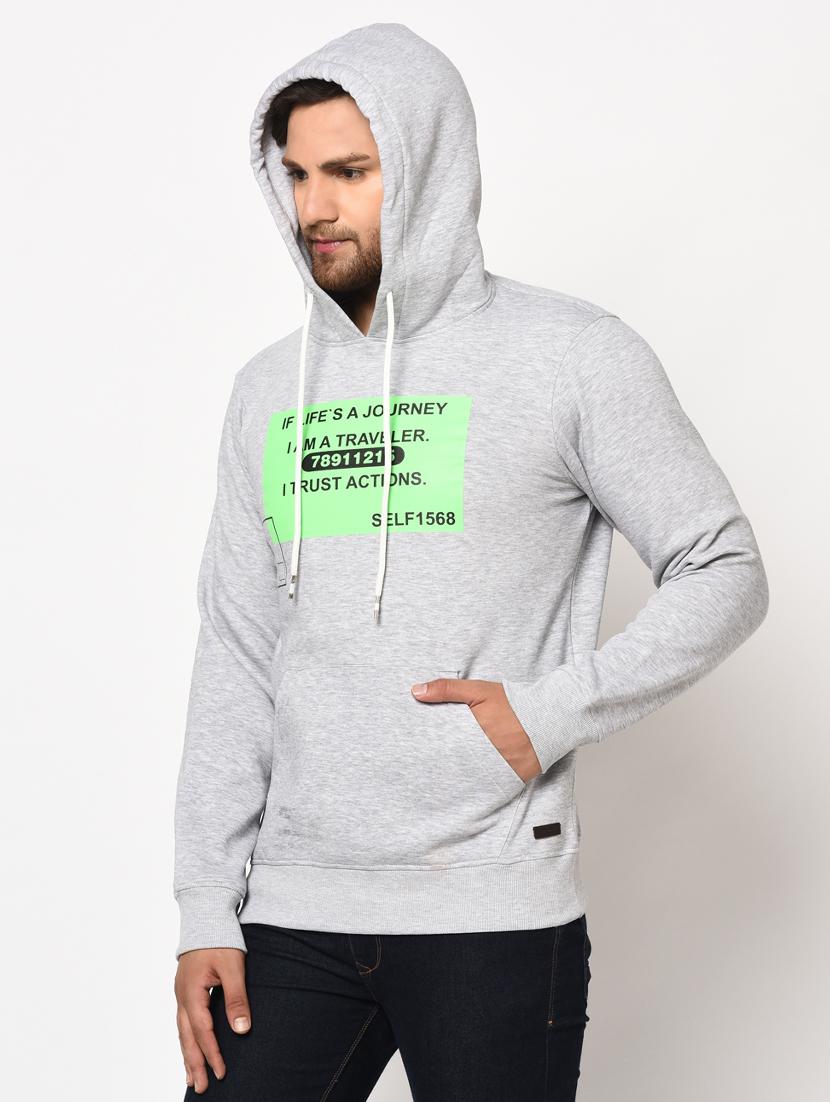 grey chest print sweatshirt - 17334971 - Zoom Image - 3
