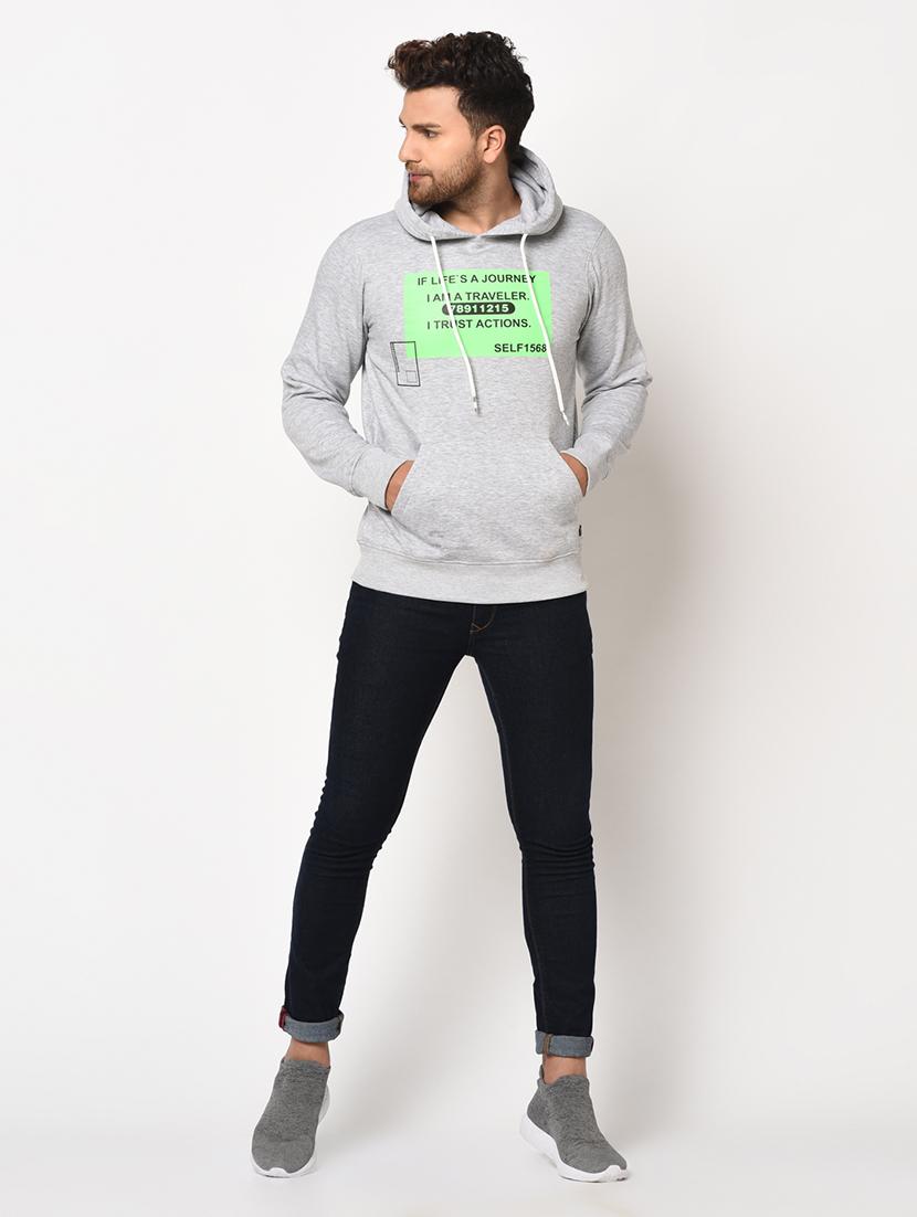 grey chest print sweatshirt - 17334971 - Zoom Image - 5