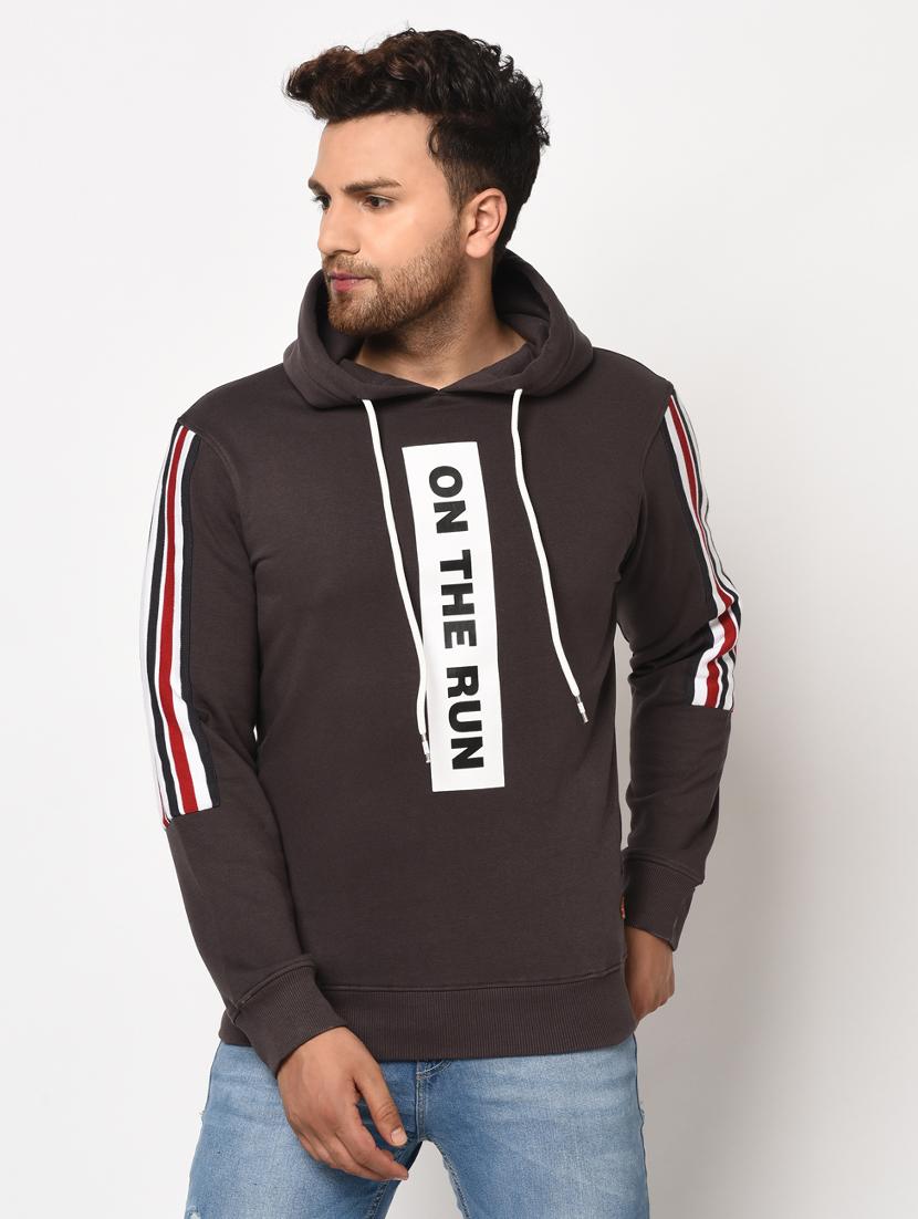 brown printed taped sweatshirt - 17334973 - Zoom Image - 1