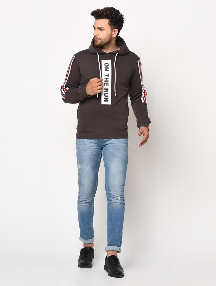 brown printed taped sweatshirt - 17334973 - Zoom Image - 5