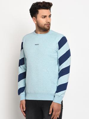 blue color block cut & sew sweatshirt - 17334975 - Standard Image - 3