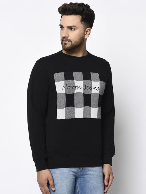 black chest print sweatshirt - 17334979 - Standard Image - 1