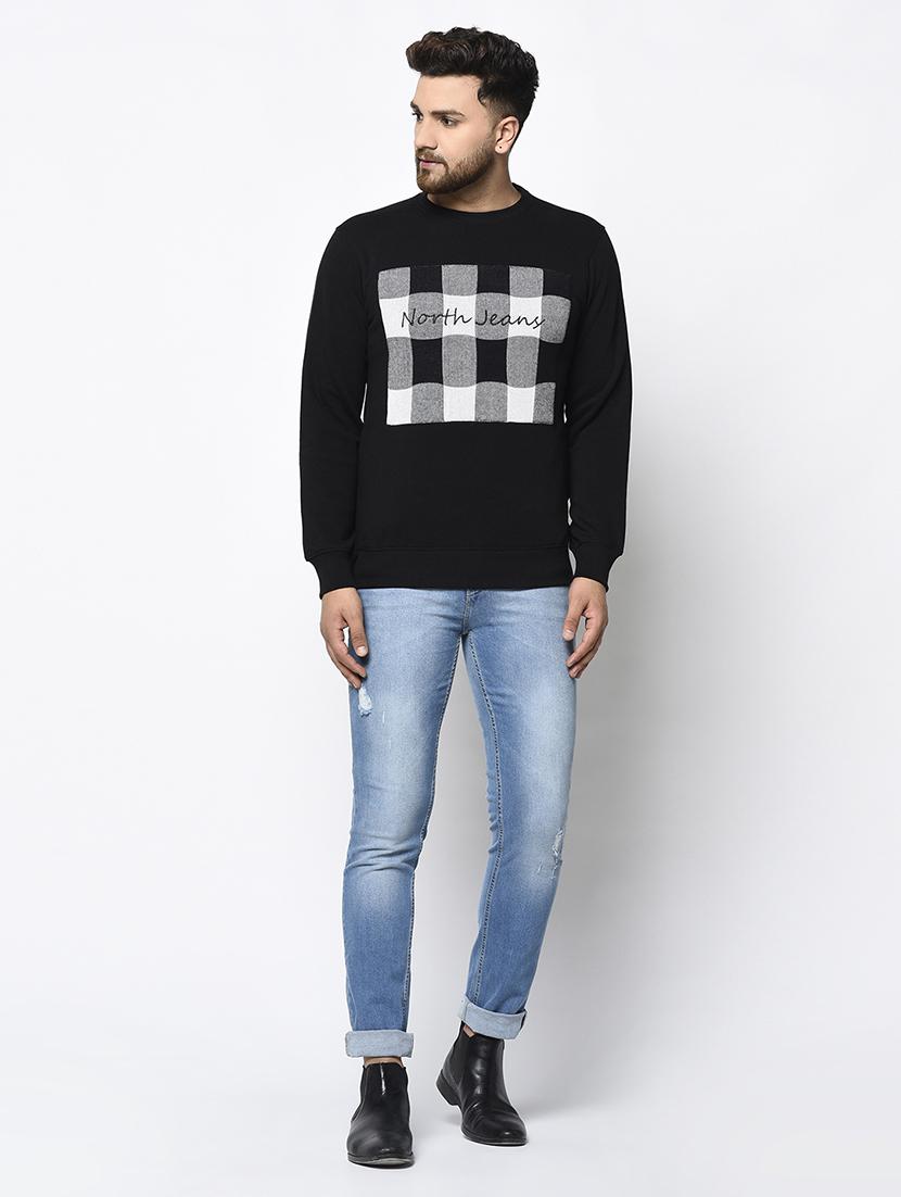 black chest print sweatshirt - 17334979 - Zoom Image - 5