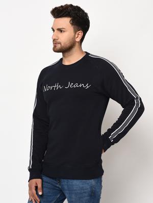 navy blue printed taped sweatshirt - 17334983 - Standard Image - 2