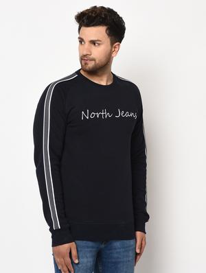 navy blue printed taped sweatshirt - 17334983 - Standard Image - 3