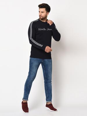 navy blue printed taped sweatshirt - 17334983 - Standard Image - 5