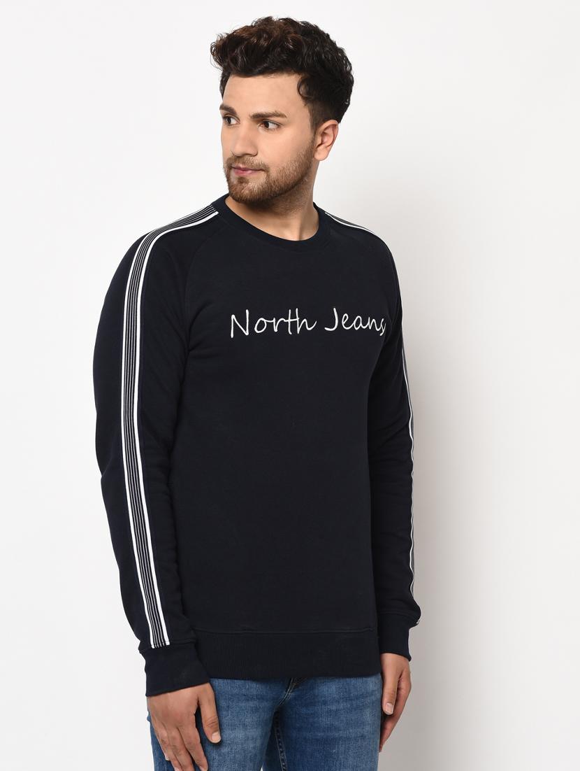 navy blue printed taped sweatshirt - 17334983 - Zoom Image - 3