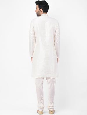 cream embroidered kurta pyjama set - 17335056 - Standard Image - 3