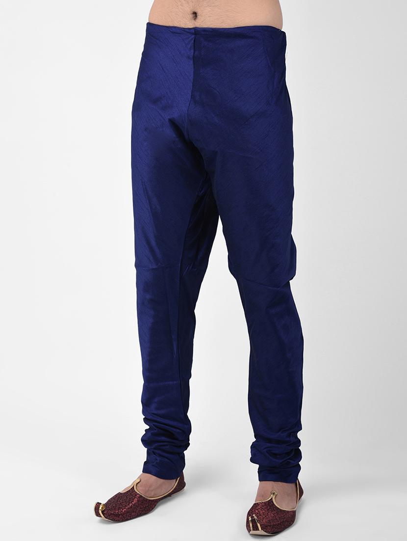 navy blue embroidered pin tucked kurta pyjama set - 17335059 - Zoom Image - 4