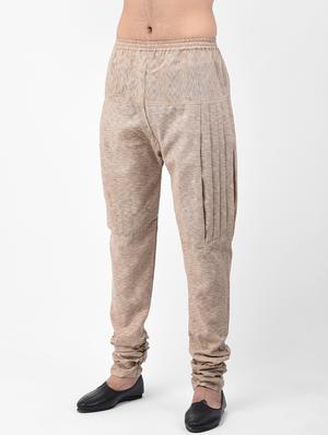 brown woven dupion kurta pyjama set - 17335061 - Standard Image - 4