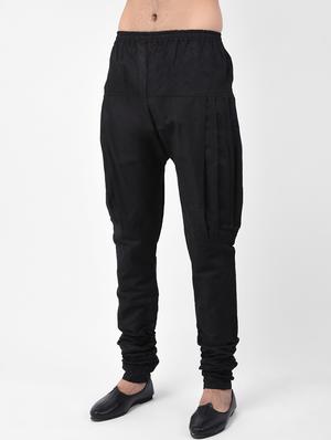 black woven dupion kurta pyjama set - 17335062 - Standard Image - 4