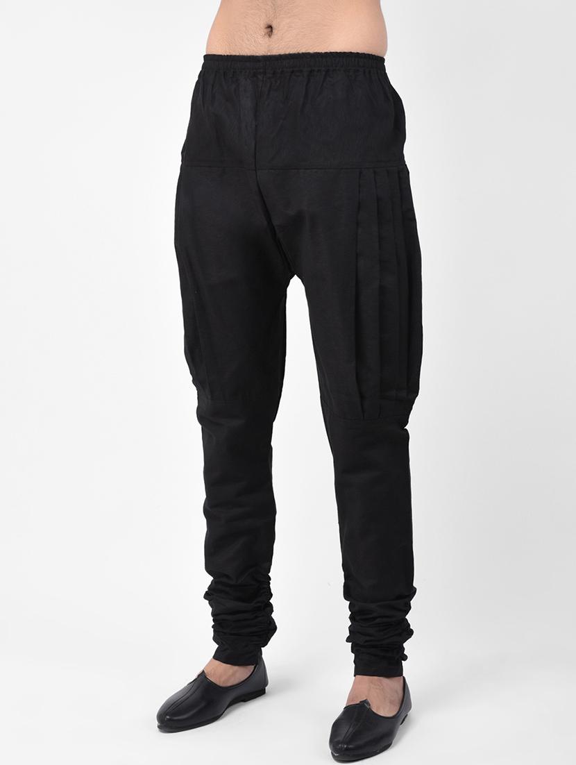 black woven dupion kurta pyjama set - 17335062 - Zoom Image - 4