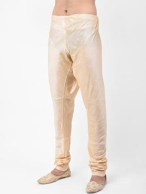 beige woven dupion kurta pyjama set with embroidered neckline - 17335064 - Standard Image - 4