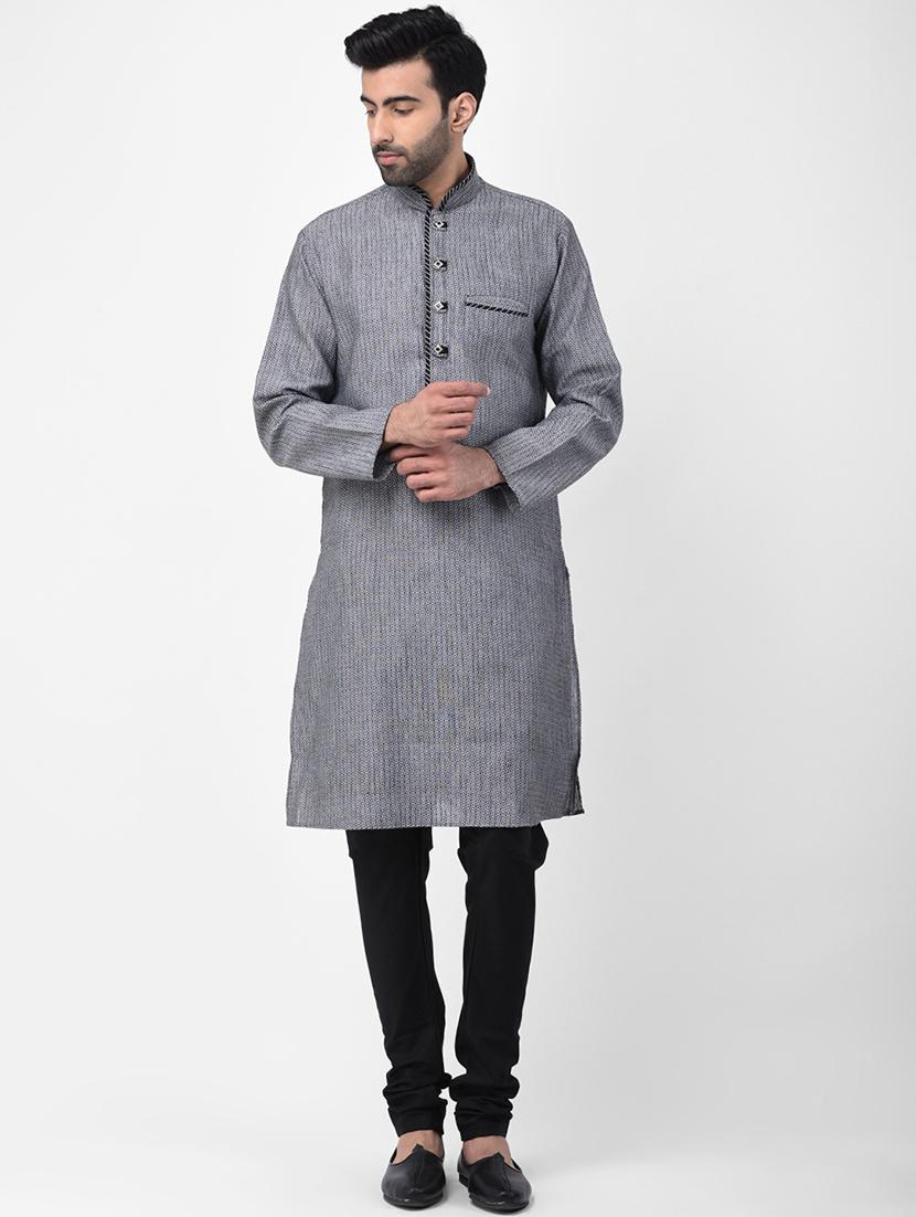 black woven kurta pyjama set - 17335070 - Zoom Image - 1