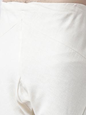 white printed dupion kurta pyjama set - 17335081 - Standard Image - 5