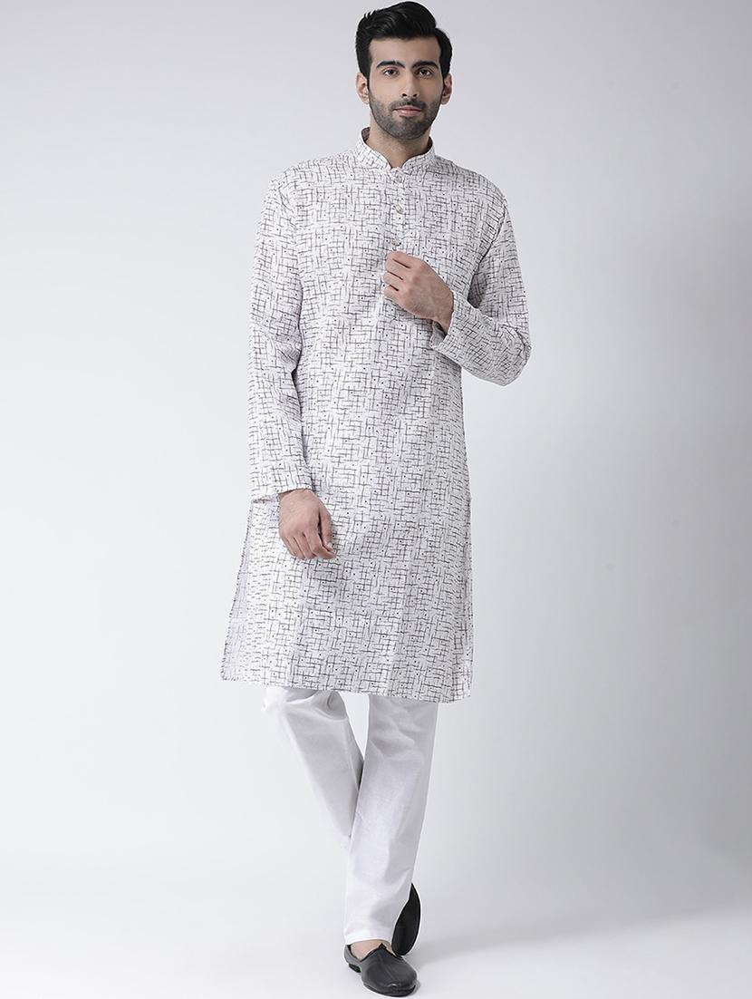 white printed kurta pyjama set - 17335091 - Zoom Image - 1