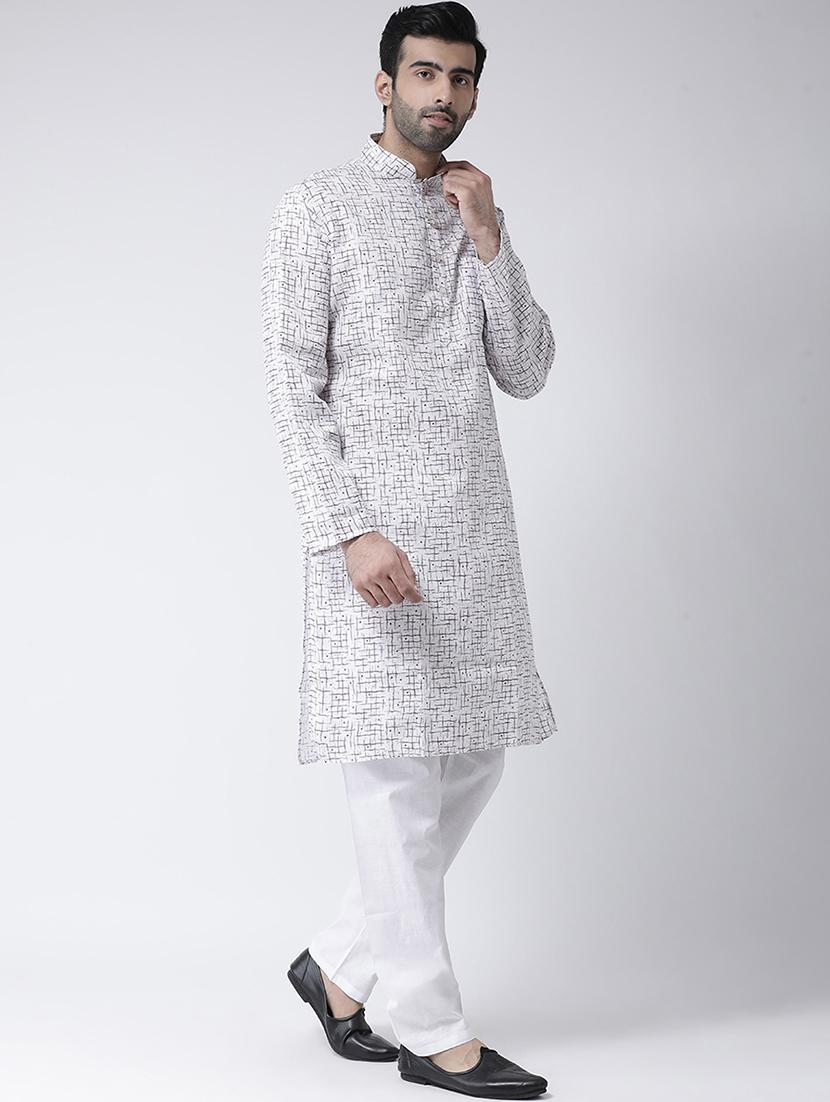 white printed kurta pyjama set - 17335091 - Zoom Image - 2