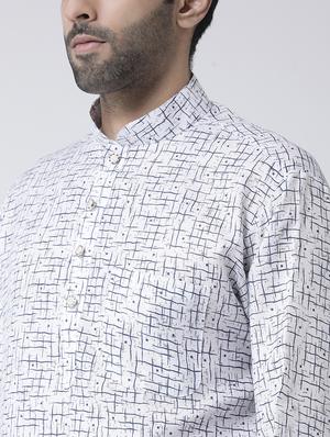 white printed kurta pyjama set - 17335092 - Standard Image - 4