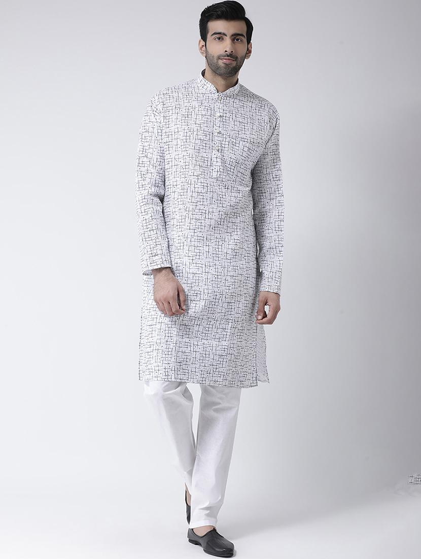 white printed kurta pyjama set - 17335092 - Zoom Image - 1
