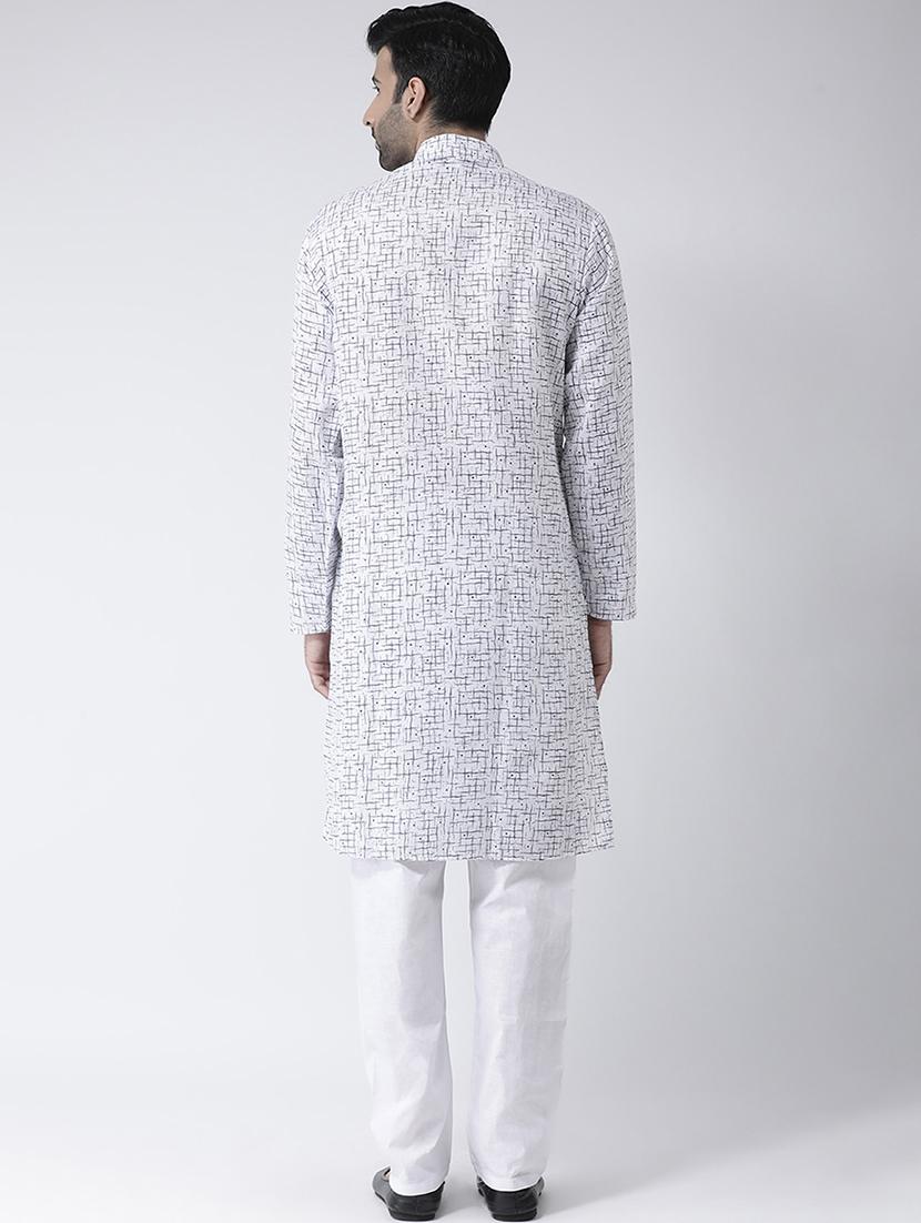 white printed kurta pyjama set - 17335092 - Zoom Image - 3