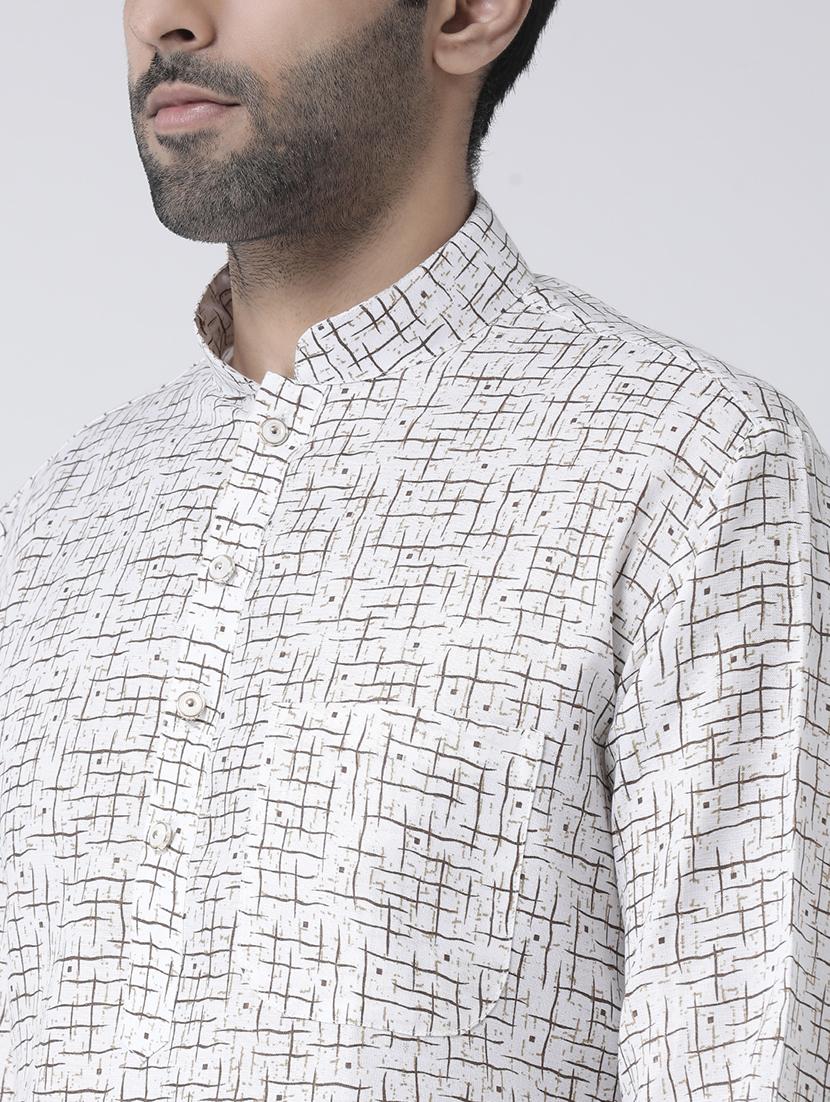 white printed kurta pyjama set - 17335093 - Zoom Image - 4