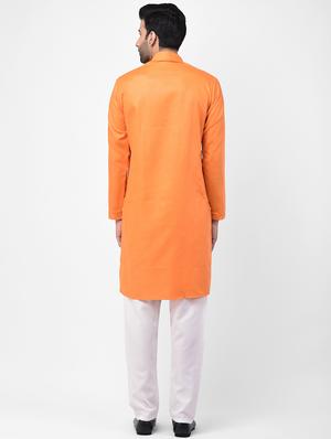 orange solid kurta pyjama set - 17335096 - Standard Image - 3