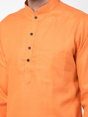 orange solid kurta pyjama set - 17335096 - Standard Image - 5