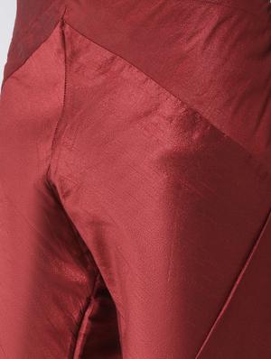maroon solid kurta pyjama set with cream jacquard nehru jacket - 17335110 - Standard Image - 6