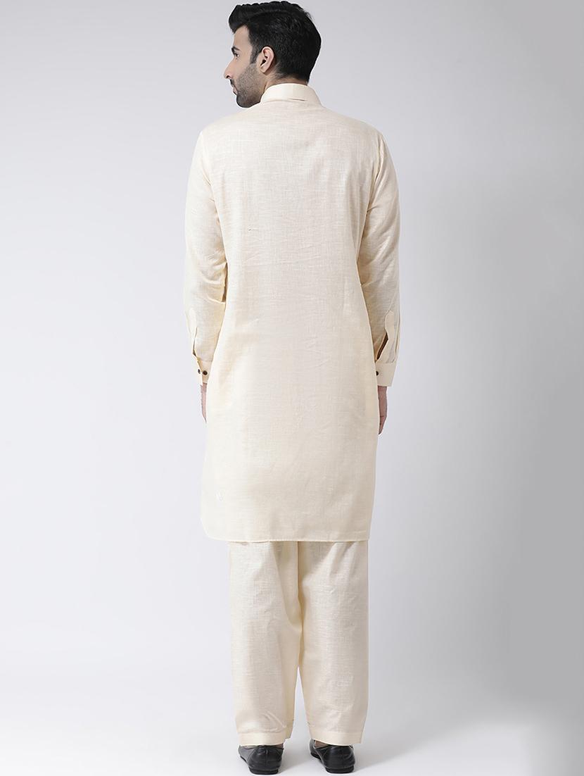 beige solid pathani set - 17335132 - Zoom Image - 3