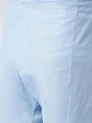 light blue solid pathani set - 17335133 - Standard Image - 5