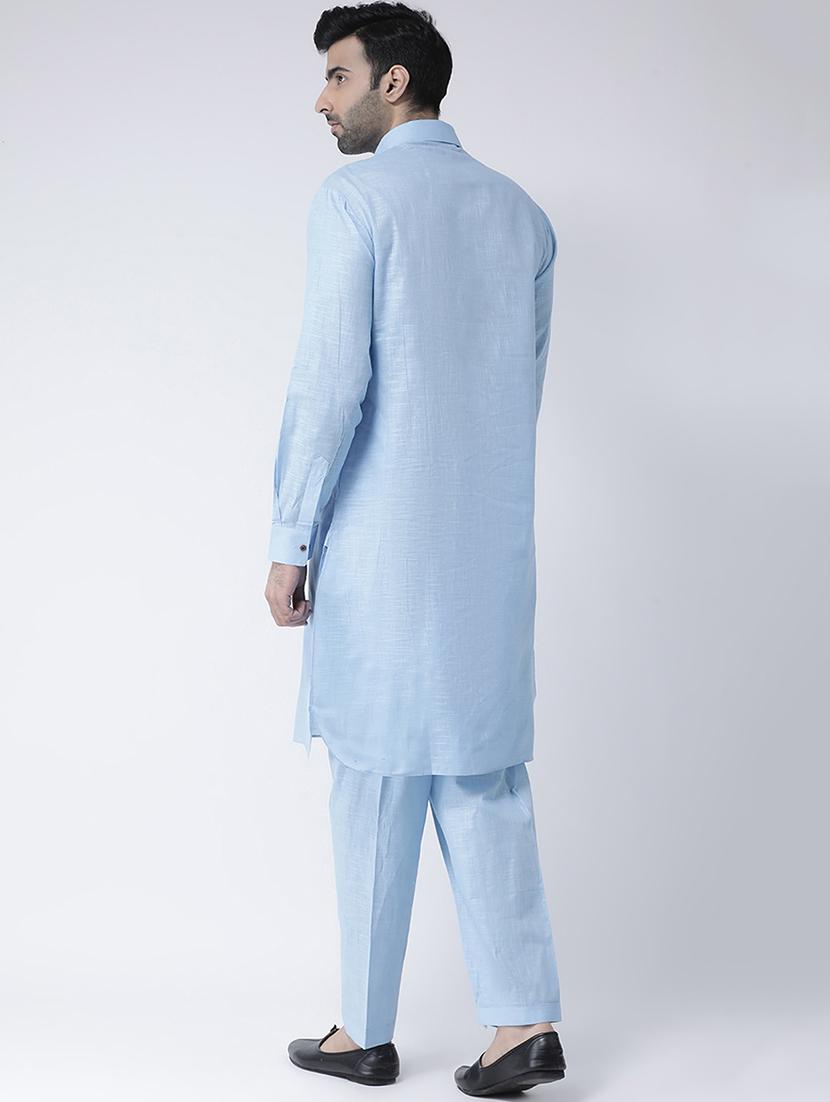 light blue solid pathani set - 17335133 - Zoom Image - 3