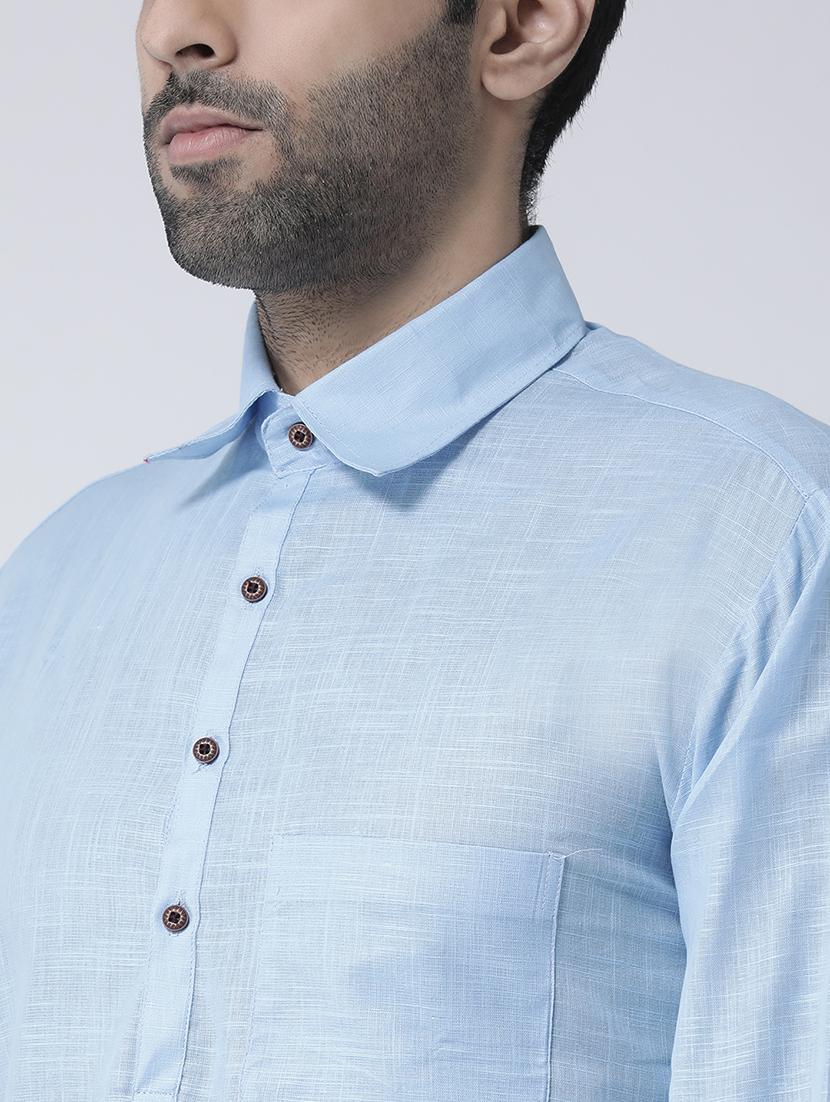 light blue solid pathani set - 17335133 - Zoom Image - 4