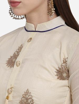 zardozi work churidaar semi-stitched suit - 17335236 - Standard Image - 5