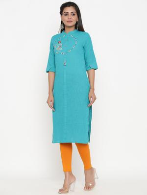 embroidered straight kurta - 17335272 - Standard Image - 2