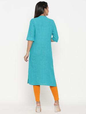 embroidered straight kurta - 17335272 - Standard Image - 3