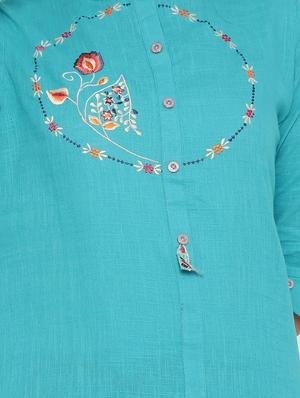 embroidered straight kurta - 17335272 - Standard Image - 4