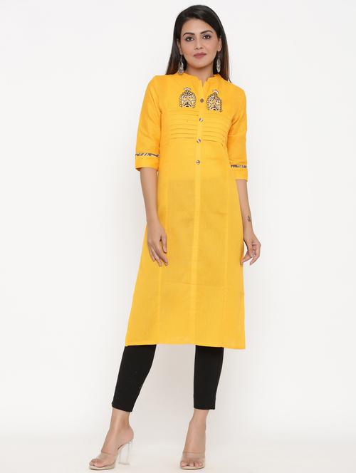 embroidered straight kurta - 17335273 - Standard Image - 1