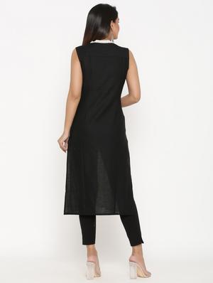 checkered straight kurta - 17335274 - Standard Image - 3