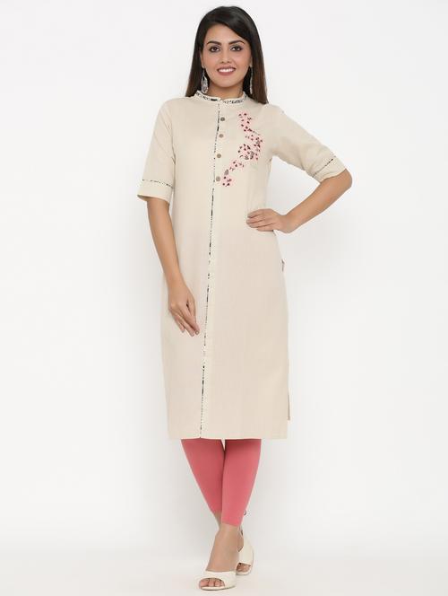 embroidered straight kurta - 17335276 - Standard Image - 1