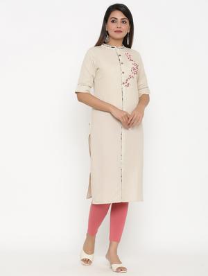 embroidered straight kurta - 17335276 - Standard Image - 2