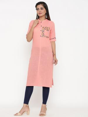 embroidered straight kurta - 17335277 - Standard Image - 2