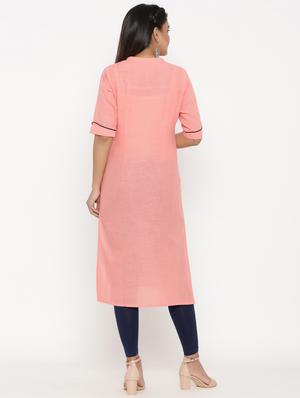 embroidered straight kurta - 17335277 - Standard Image - 3