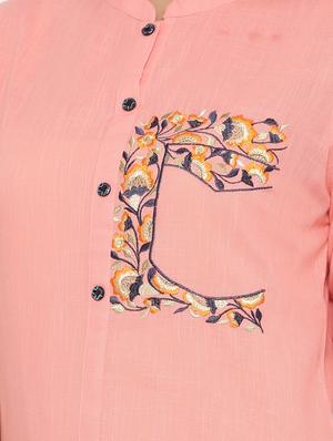 embroidered straight kurta - 17335277 - Standard Image - 4