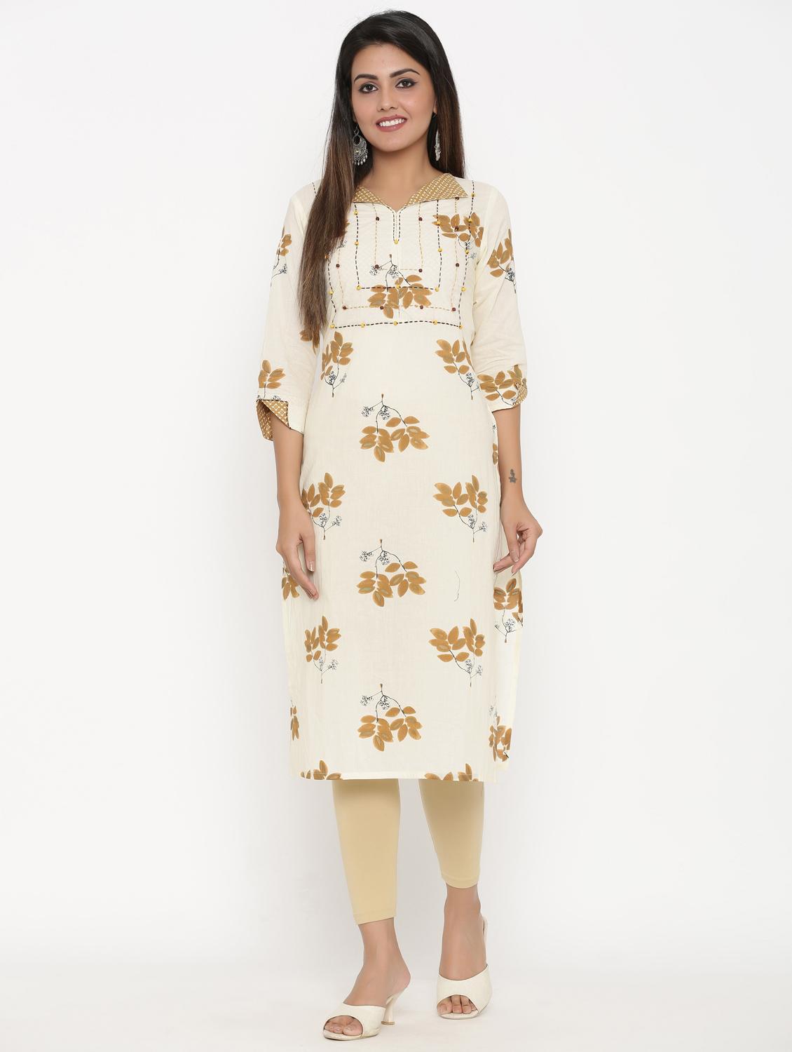 floral print straight kurta - 17335284 - Zoom Image - 1