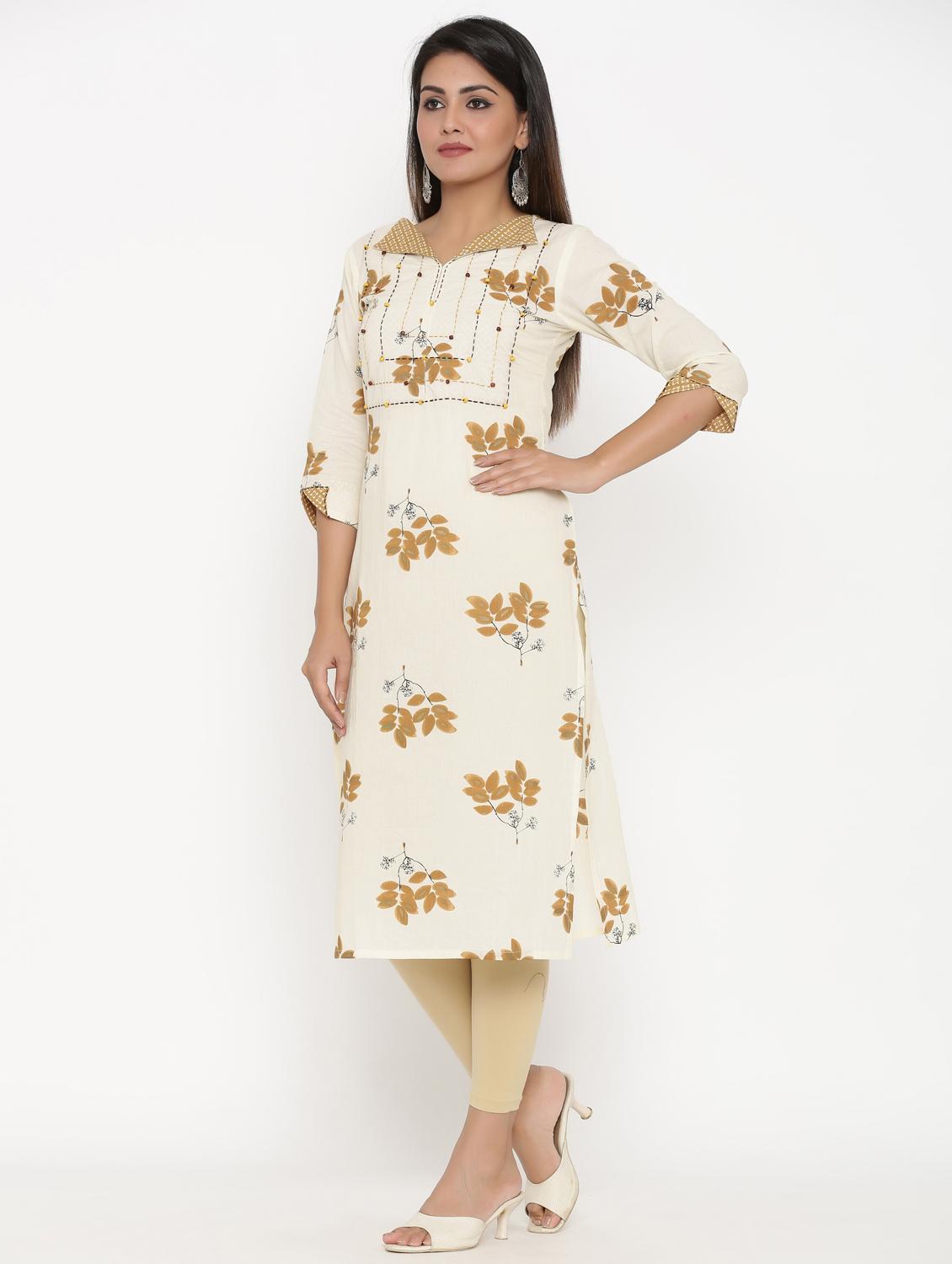 floral print straight kurta - 17335284 - Zoom Image - 2