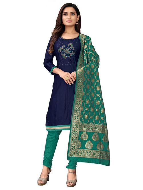 embroidered unstitched suit - 17335342 - Standard Image - 1