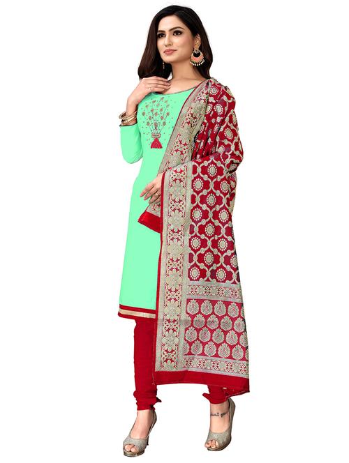 embroidered unstitched suit - 17335345 - Standard Image - 1
